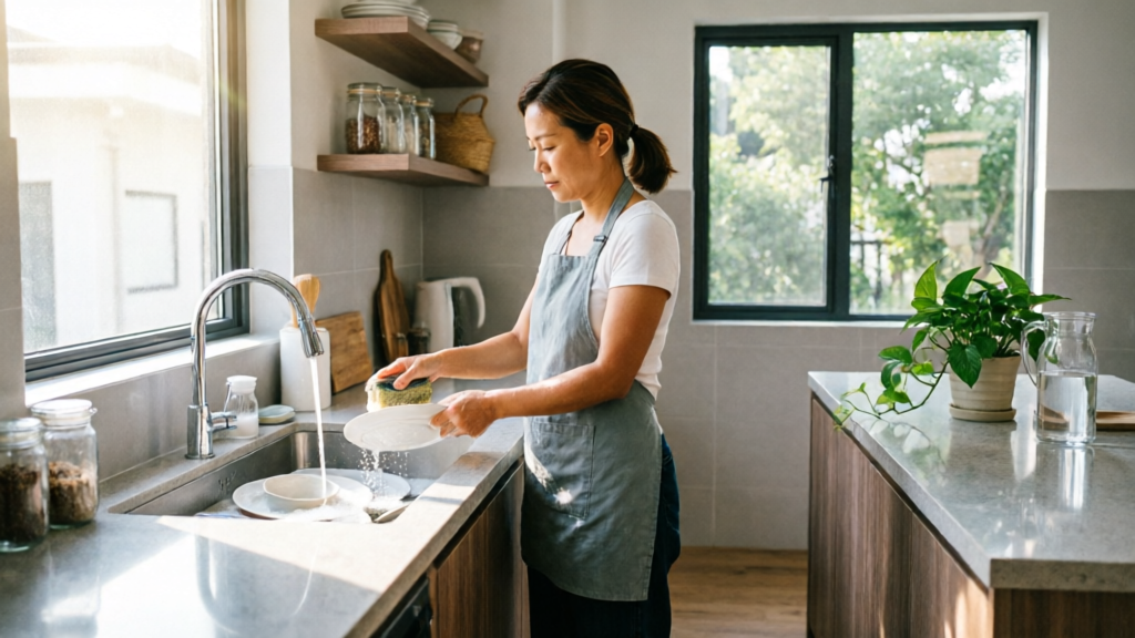 Công việc nhà hàng ngày: học tiếng Đức qua các hoạt động quen thuộc